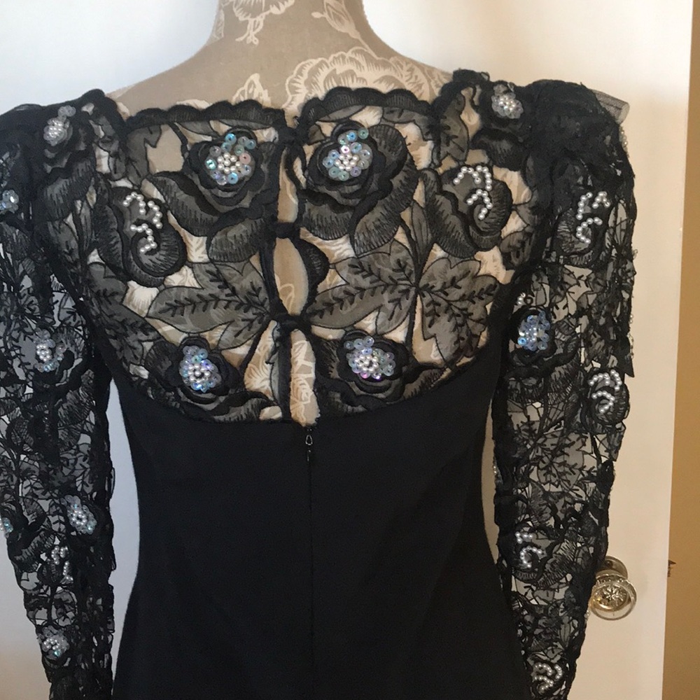 Black embellished cocktail dress - Picture 4 of 6